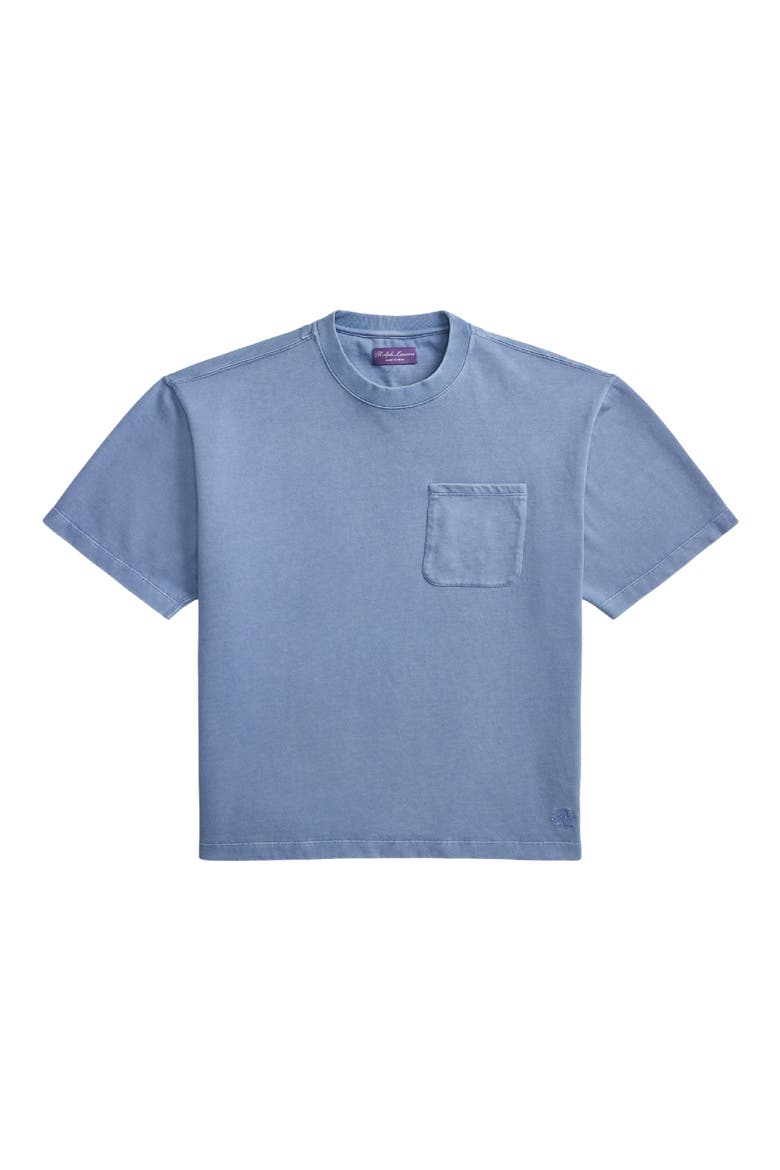 Oversize Vintage Cotton Jersey Pocket T-Shirt, Alternate, color, BLUE