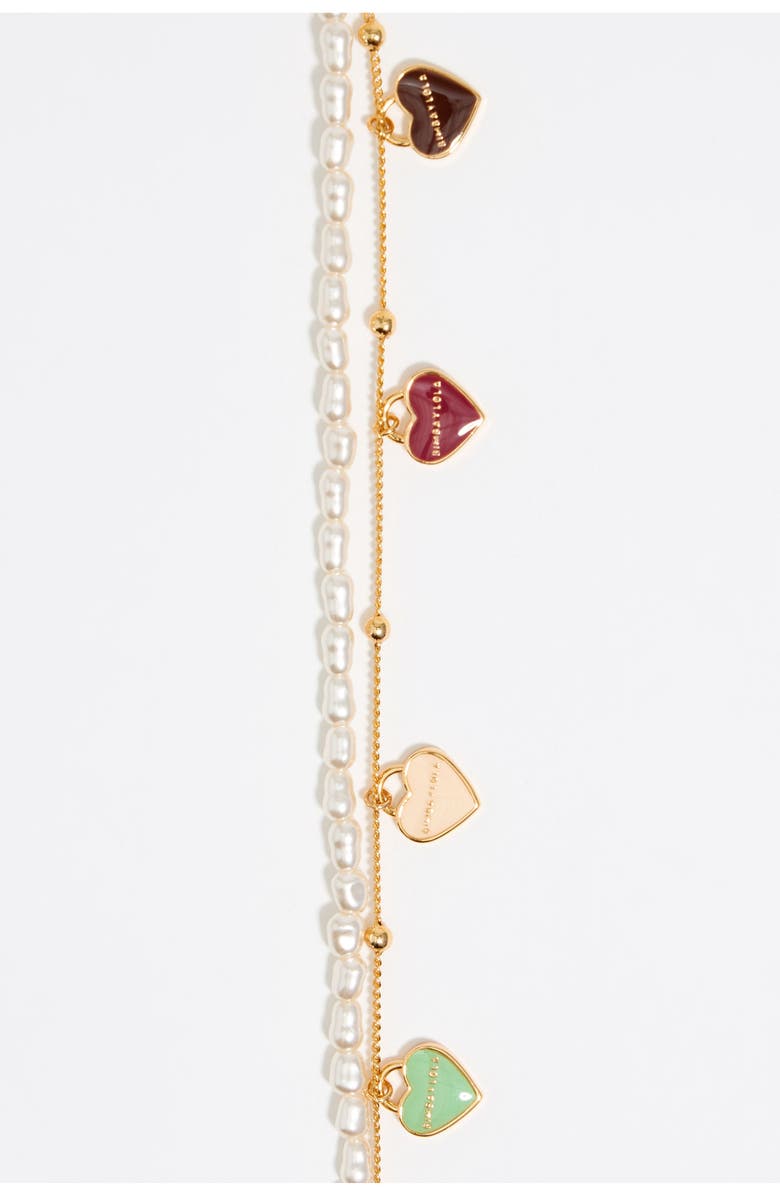 Bimba y Lola Chain Heart Logo Double-Layer Bracelet, Alternate, color, 