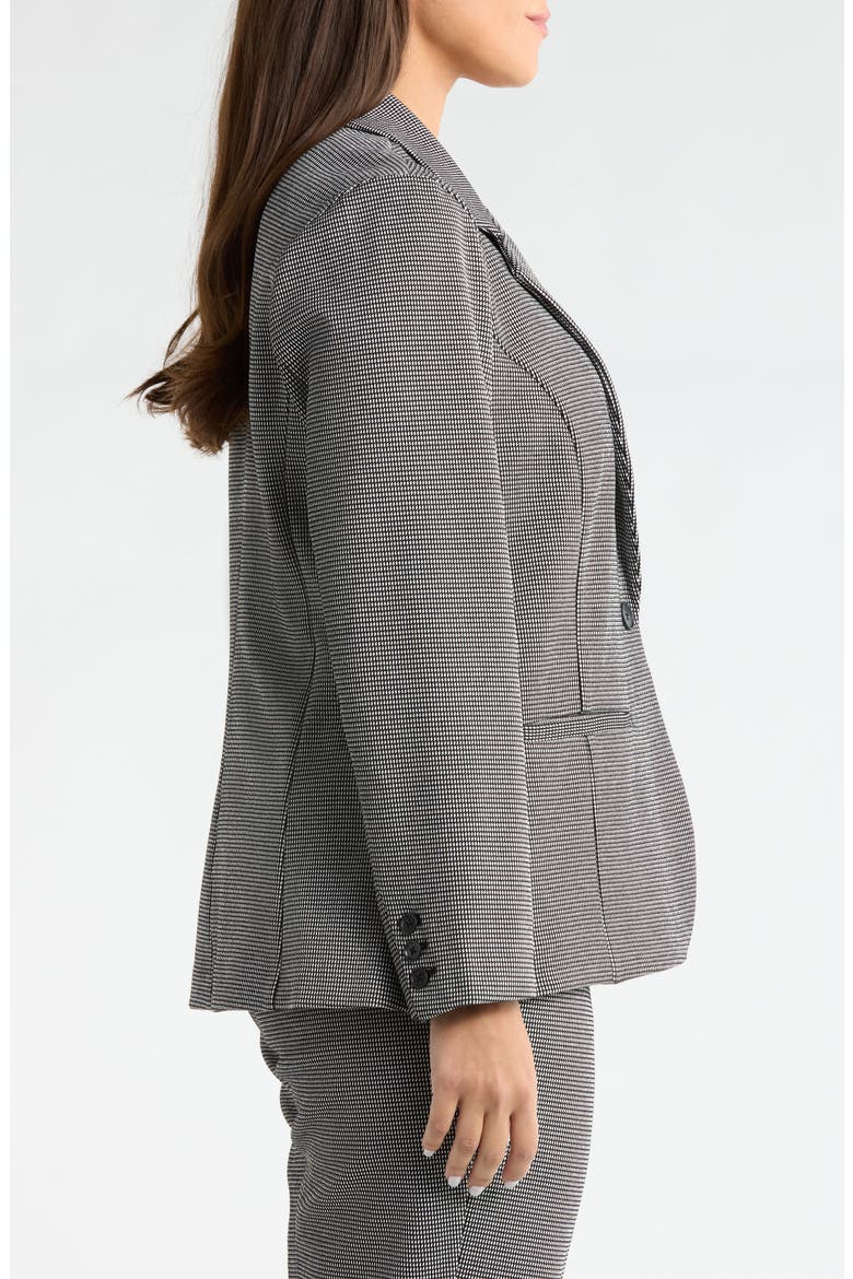 One-Button Blazer, Alternate, color, BLACK/ WHITE MINI CHECK