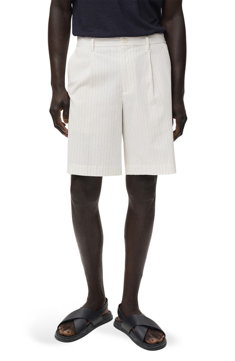 MANGO Slim Fit Stretch Cotton Chino Shorts, Main, color, Off White