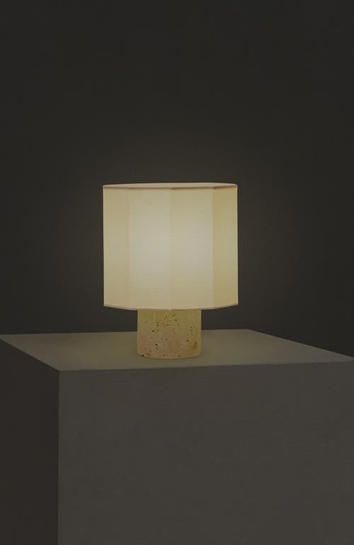 Brightech Cleo 10" Travertine Natural Stone Led Table Lamp In Neutral