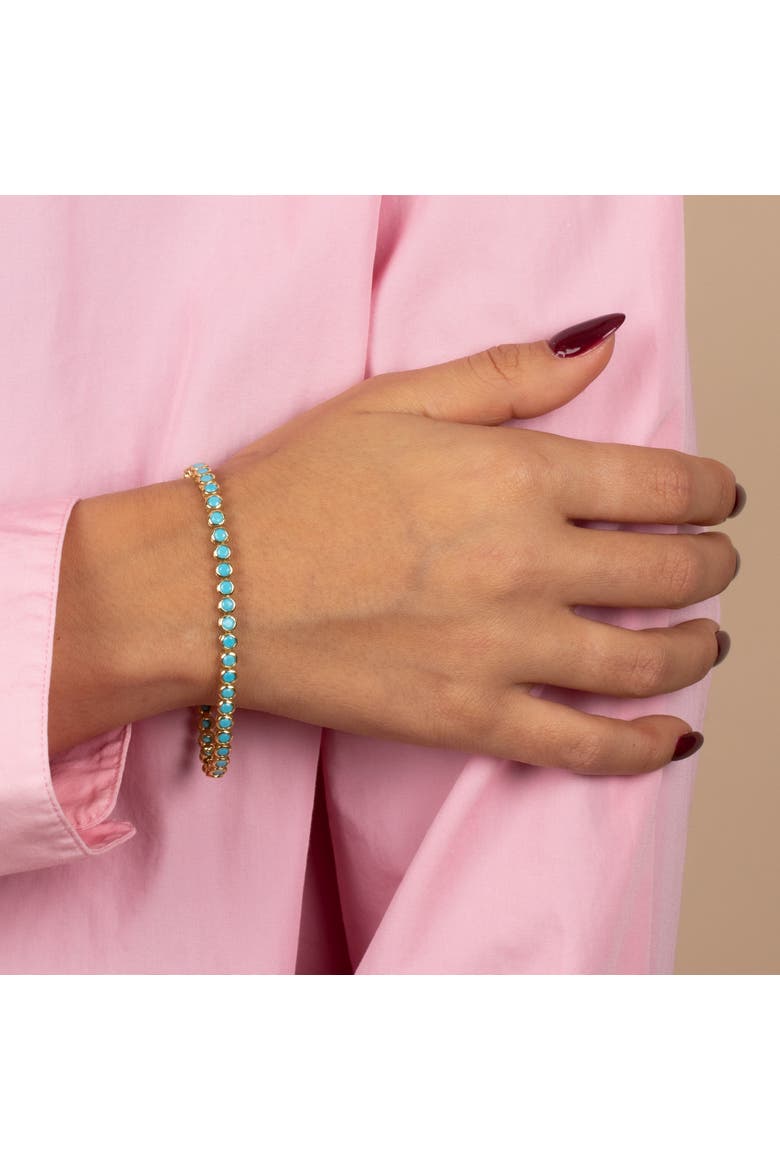 Colored Bezel Tennis Bracelet, Alternate, color, Blue