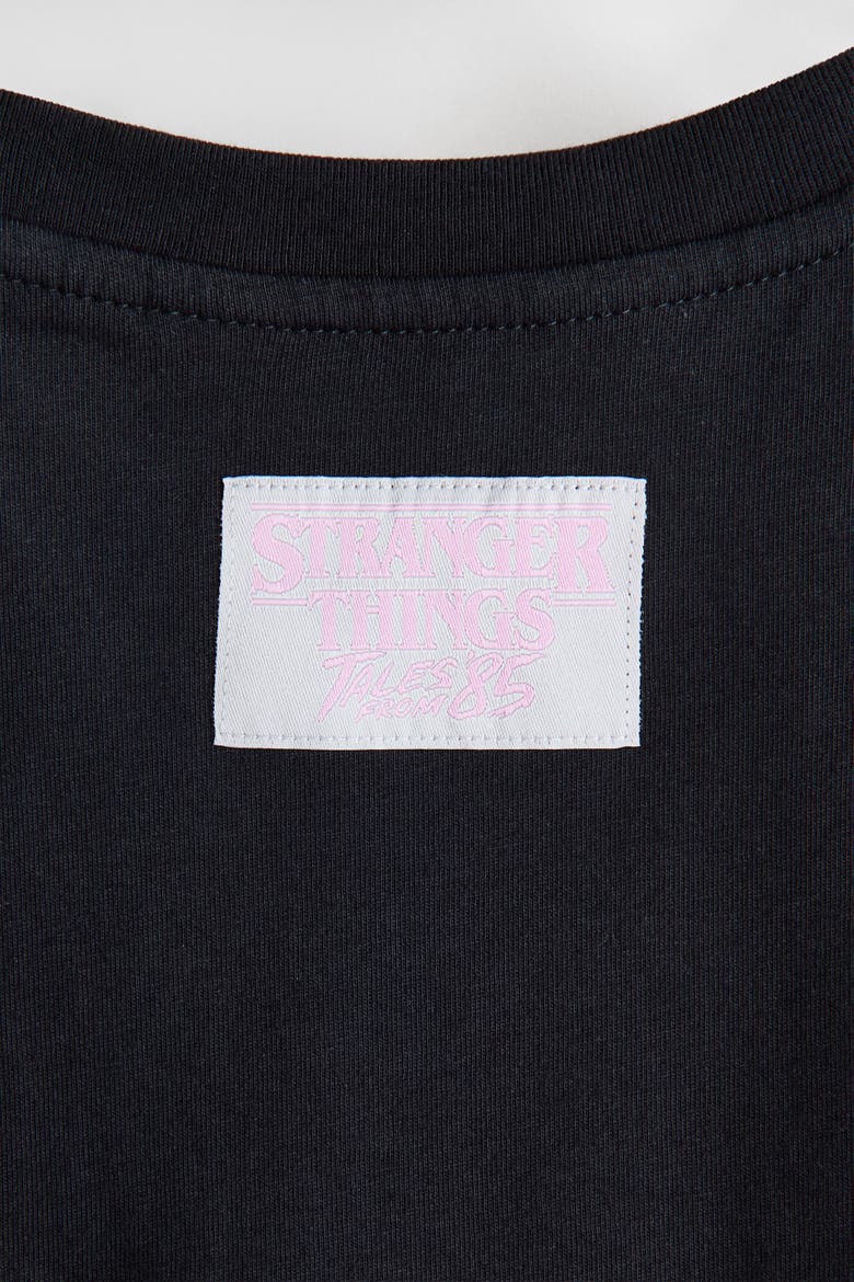 Printed Cotton T-Shirt, Alternate, color, Dark gray/Stranger Things