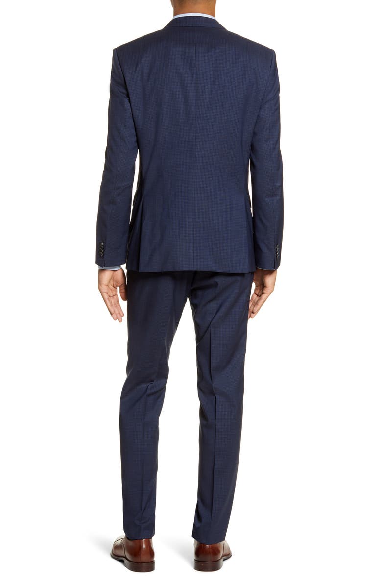 BOSS Huge/Genius Trim Fit Check Wool Suit, Alternate, color, 