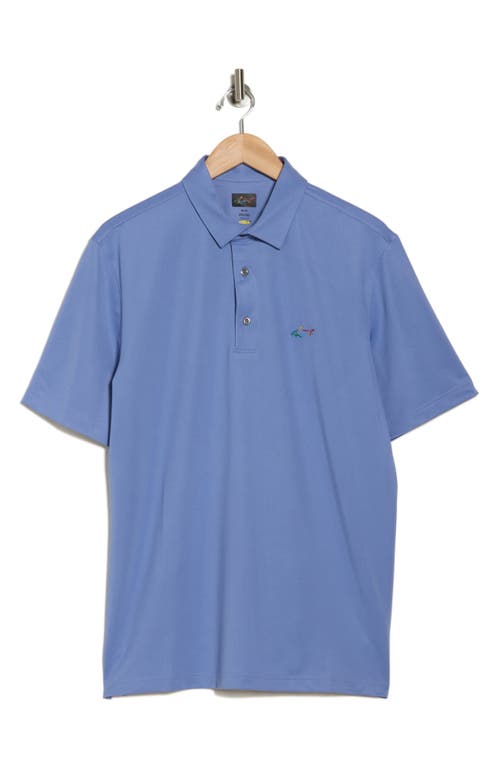 Greg Norman Oyster Piqué Performance Polo In Vineyard Blue