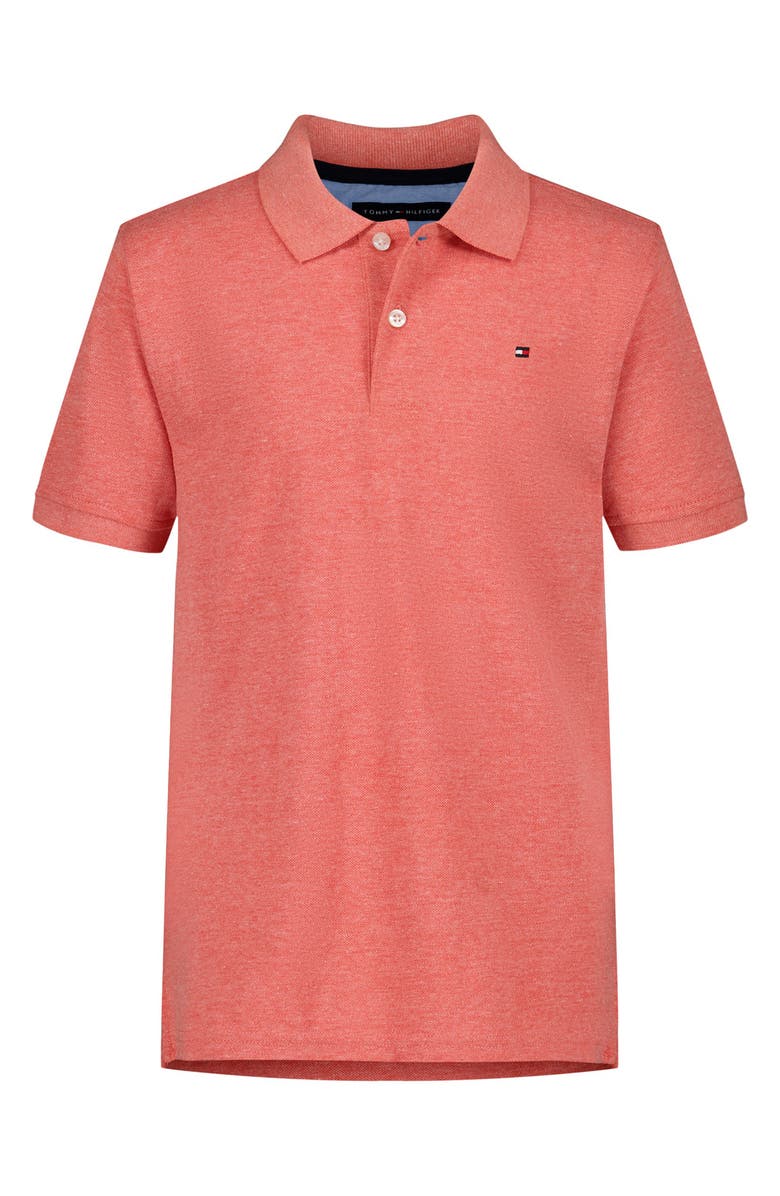 Tommy Hilfiger Kids' Ivy Cotton Knit Polo, Main, color, Flame Scarlet Heather