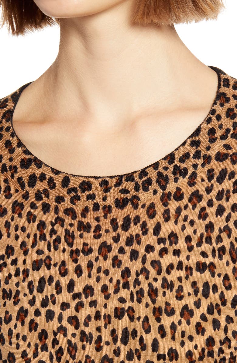 J.Crew Leopard Print Merino Wool Sweater, Alternate, color,