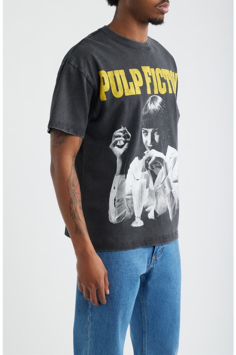 Pulp Fiction Milkshake Graphic Cotton T-Shirt, Alternate, color, WASHED BLACK