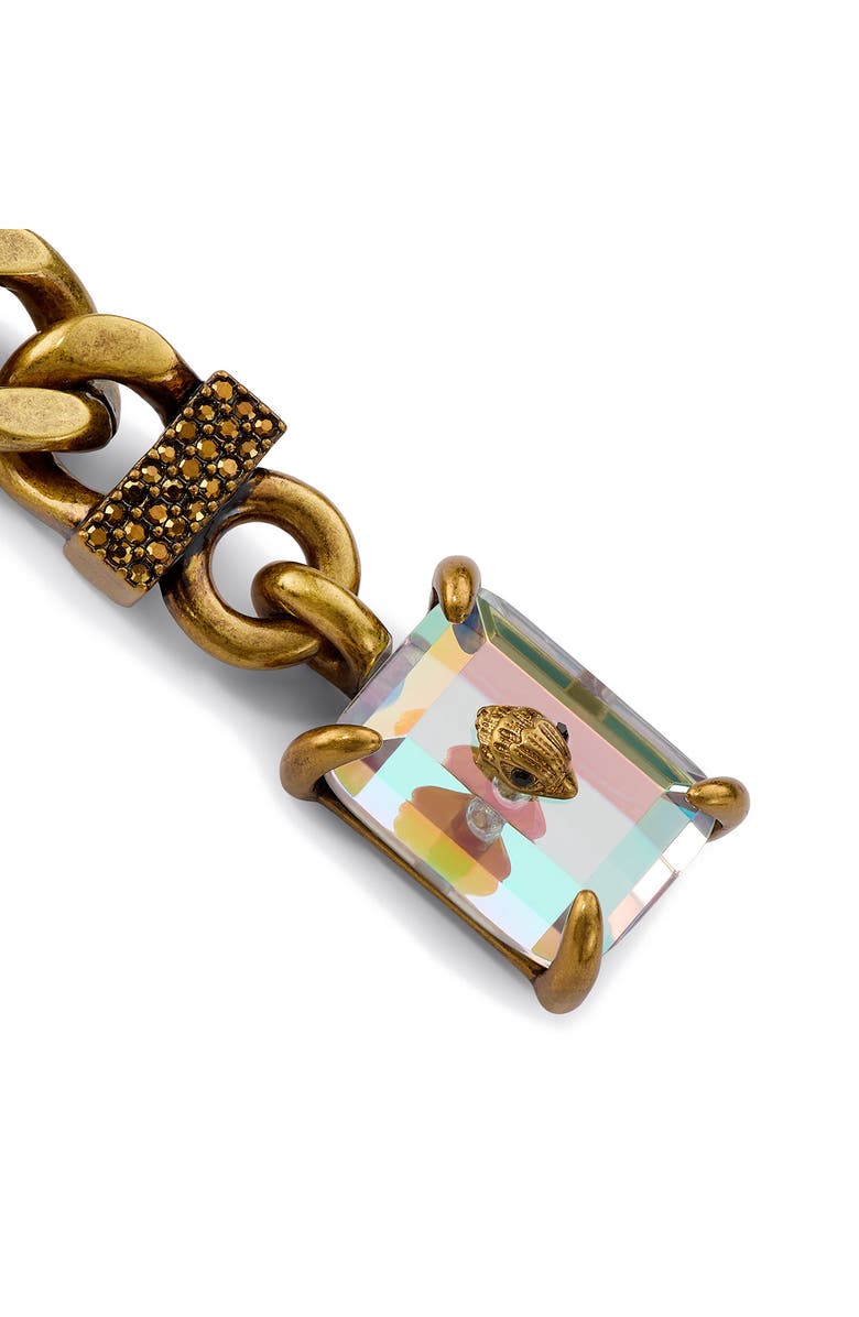 Kurt Geiger London Chain Link Crystal Drop Earrings, Alternate, color, Crystal Abalone