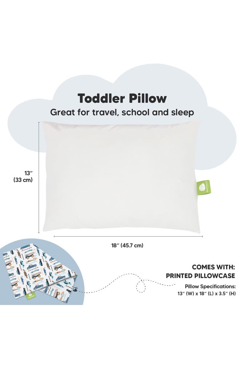 Toddler Pillow with Pillowcase, Alternate, color, Vroom