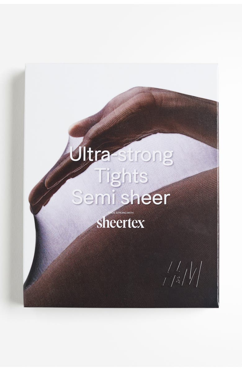 H&M Sheertex<sup>®</sup> Ultra-strong Semi-sheer Tights, Main, color, Black