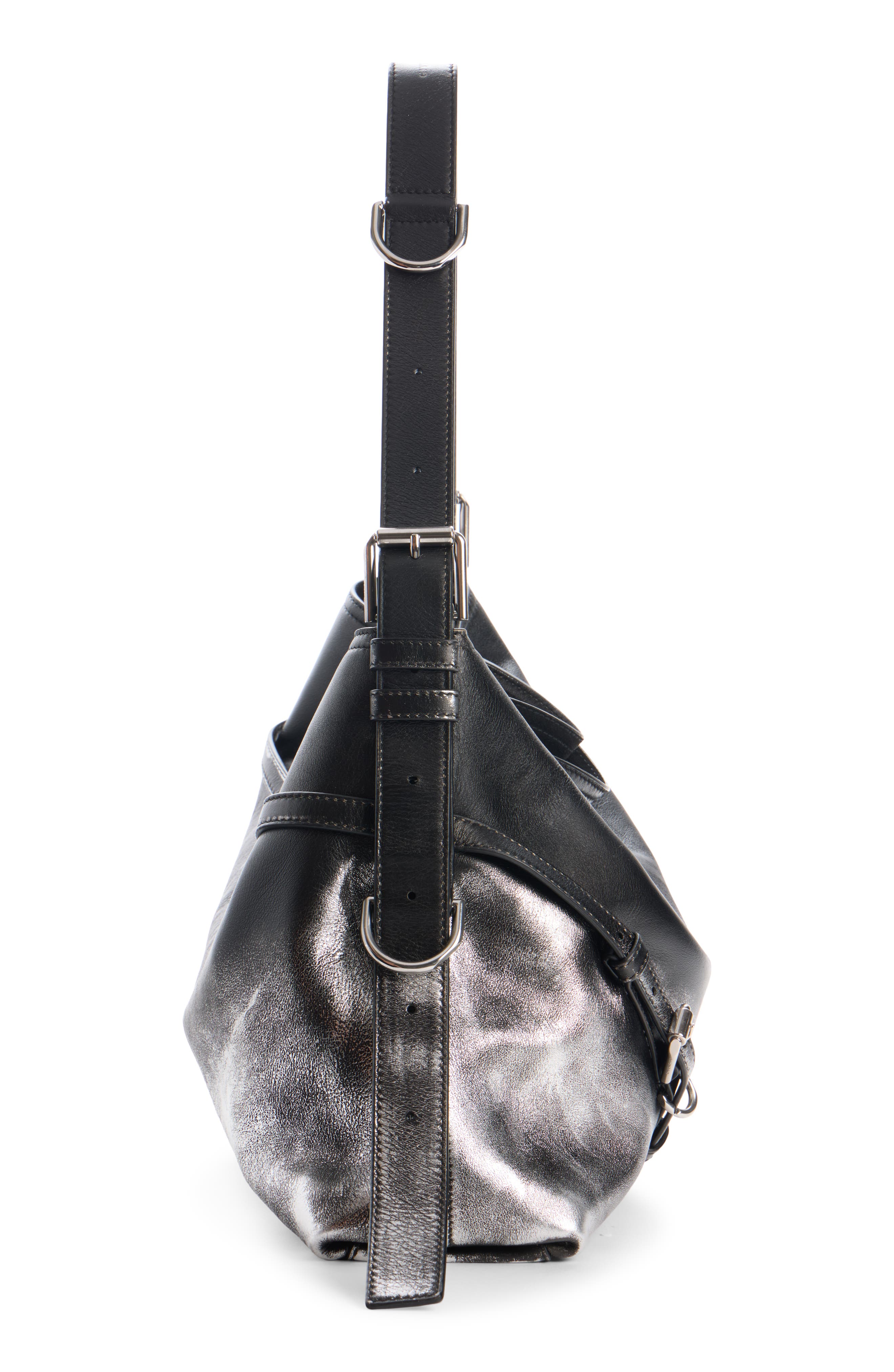 Givenchy Medium Voyou Dégradé Metallic Leather Shoulder Bag, Alternate, color, 001-Black