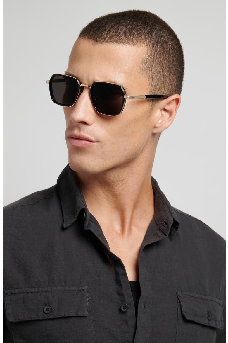 53mm Square Sunglasses, Alternate, color, GOLD BLACK/ GREY