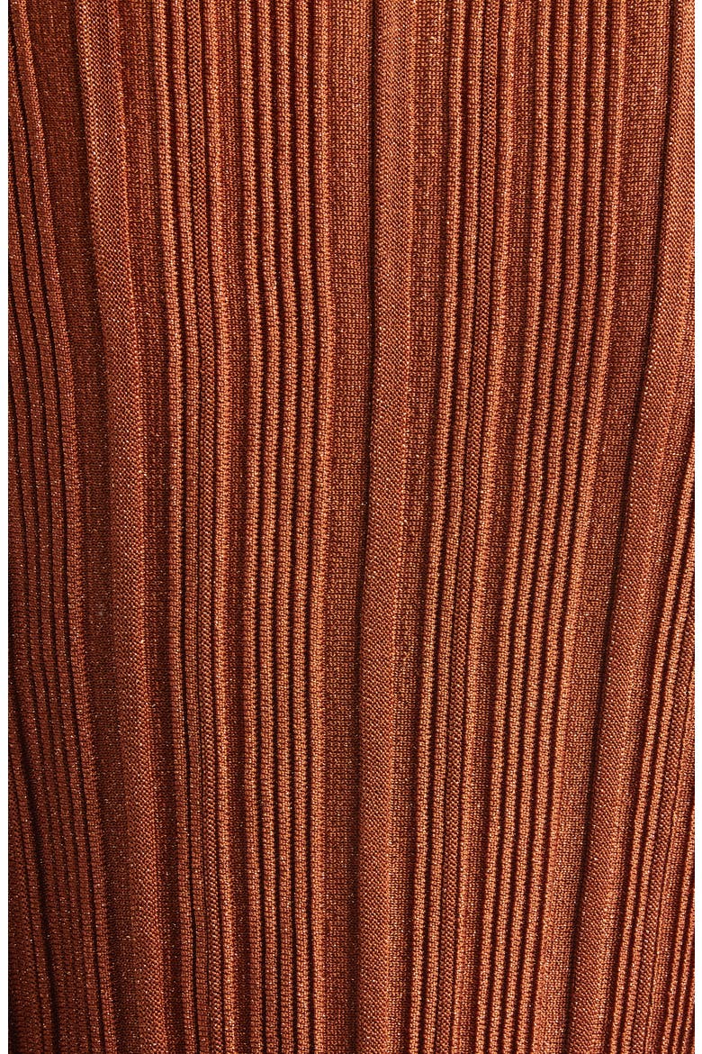 Indra Short Sleeve Shimmer Rib Sweater, Alternate, color, METALLIC TAN