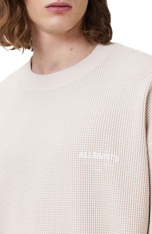 Allsaints Crypt Waffle Knit Long Sleeve Cotton Graphic T-shirt