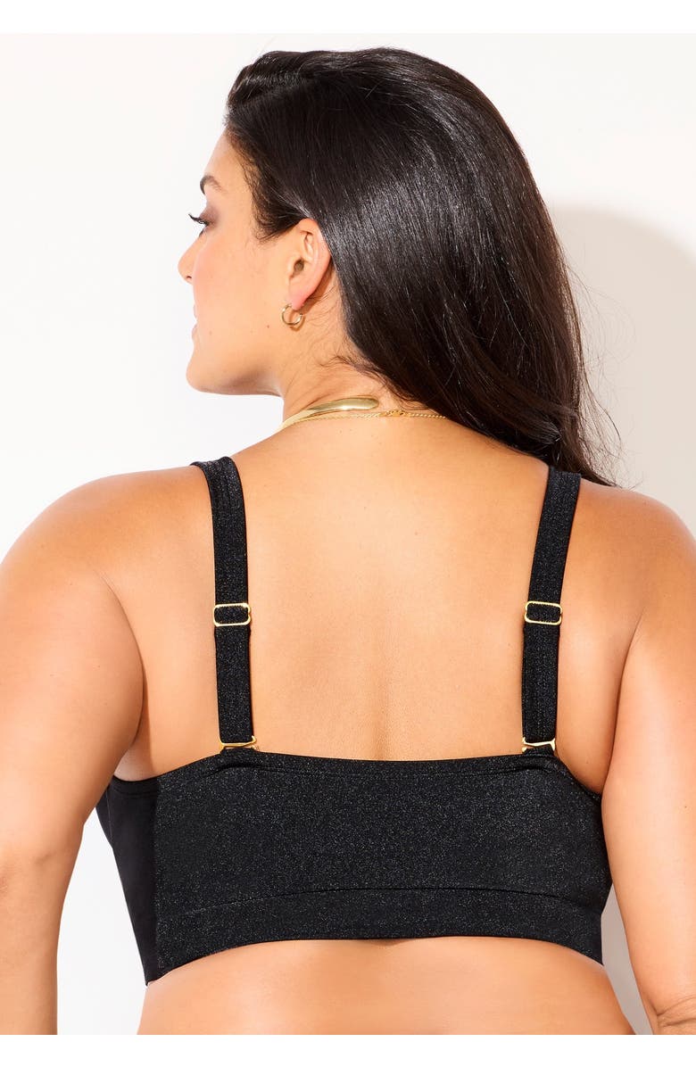 Swimsuits for All Shimmer Ring Bra Sized Underwire Bikini Top, Alternate, color, Black