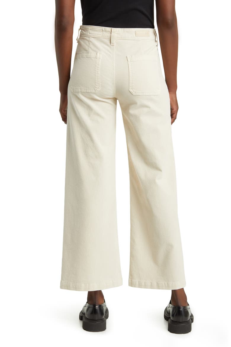 Kassie Patch Pocket High Waist Ankle Wide Leg Corduroy Pants, Alternate, color, SULFUR CREAM FR