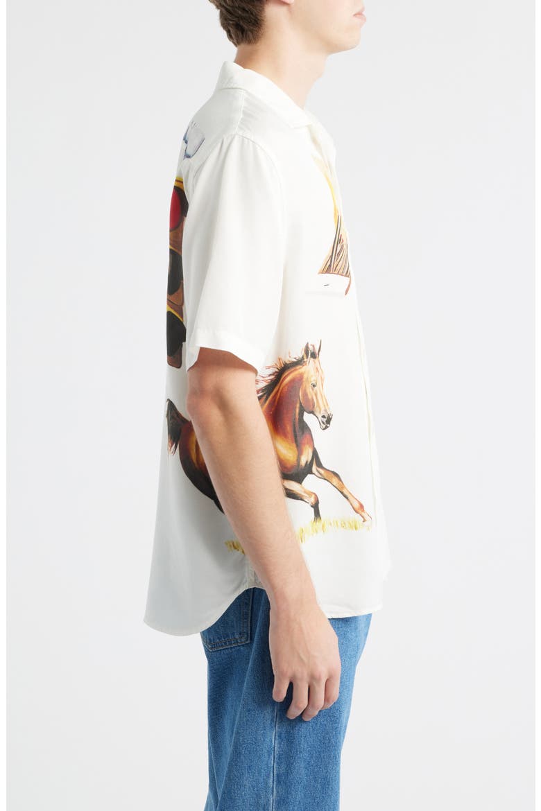 I Never Believed in Much but I Believe in You Short Sleeve Button-Up Shirt, Alternate, color, IVORY