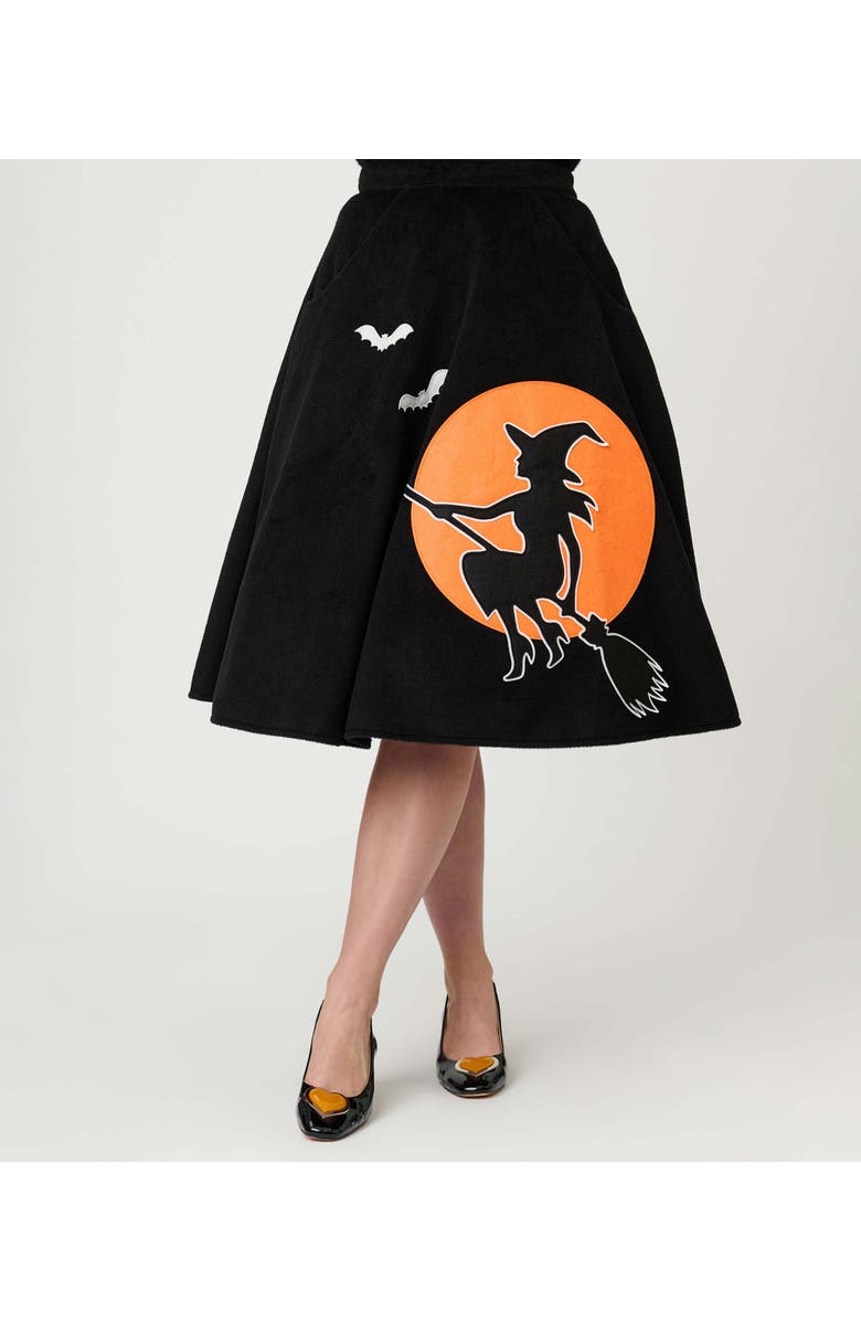 Unique Vintage High Waist Soda Shop Swing Skirt, Alternate, color, Black/Misc