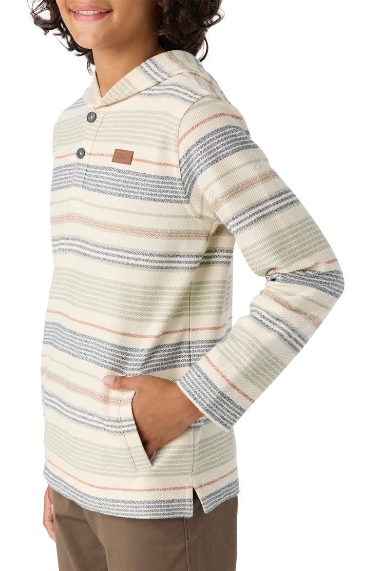 Kids' Bavaro Stripe Pullover Hoodie, Alternate, color, CREAM