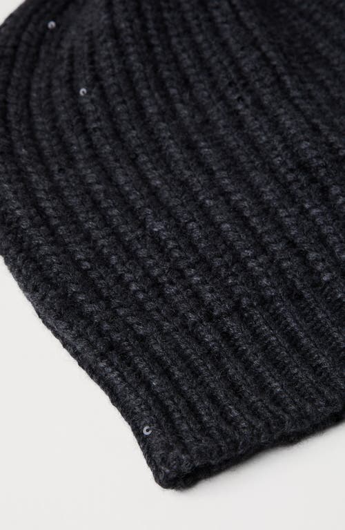 Brunello Cucinelli Cashmere And Silk Beanie In Lignite Grey