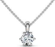 Bliss Diamond 1/4Ct Round Solitaire Brilliant Cut Lab Grown Diamond Pendant 18" Necklace