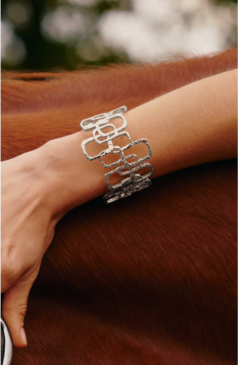 RETRO CHIC Roman Arc Bracelet, Alternate, color, Silver