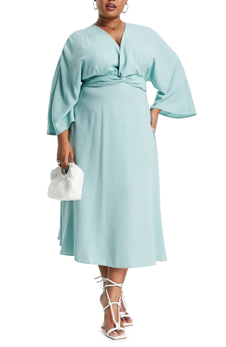 ASOS DESIGN Curve Twist Front Dress, Main, color, 