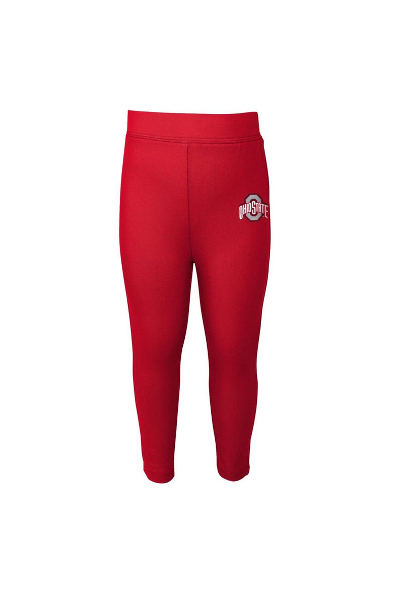 Toddler Heathered Gray/Scarlet Ohio State Buckeyes Forever Love Team T-Shirt & Leggings Set, Alternate, color, Heather Gray