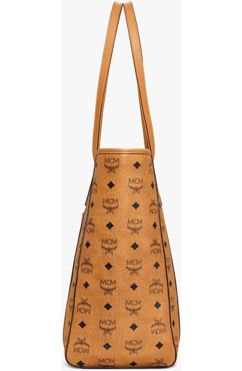 MCM Toni Top-Zip Shopper in Visetos, Alternate, color, Brown