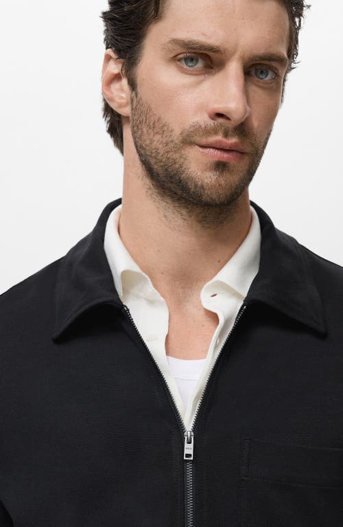 Mango Zip-up Sweatshirt In Black