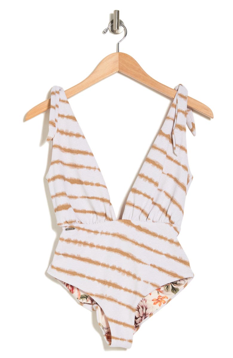 Maaji Ocena Waves Faena Reversible Plunge One-Piece Swimsuit, Alternate, color, 