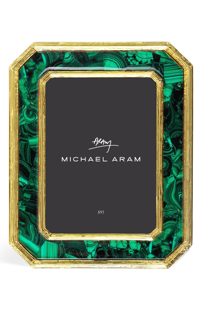 Michael Aram Malachite Geometric Picture Frame, Alternate, color, Green/Gold