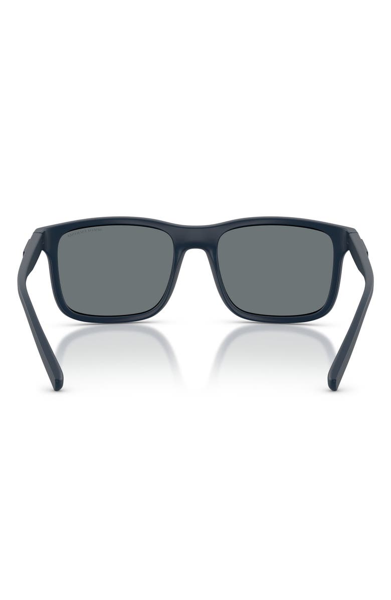 AX Armani Exchange 57mm Rectangular Sunglasses, Alternate, color, Matte Navy Blue / Dark Blue