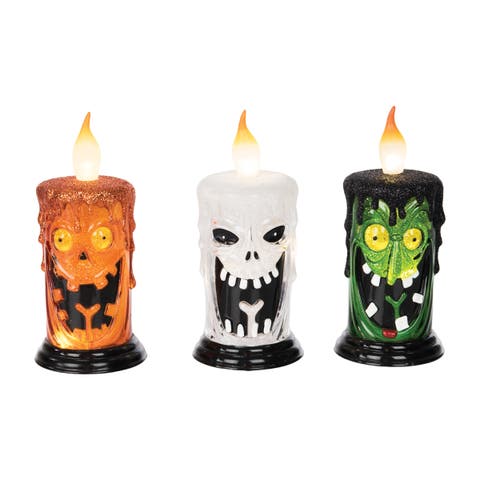 LED Halloween 5" Decorative Flameless Candles Assortment of 3