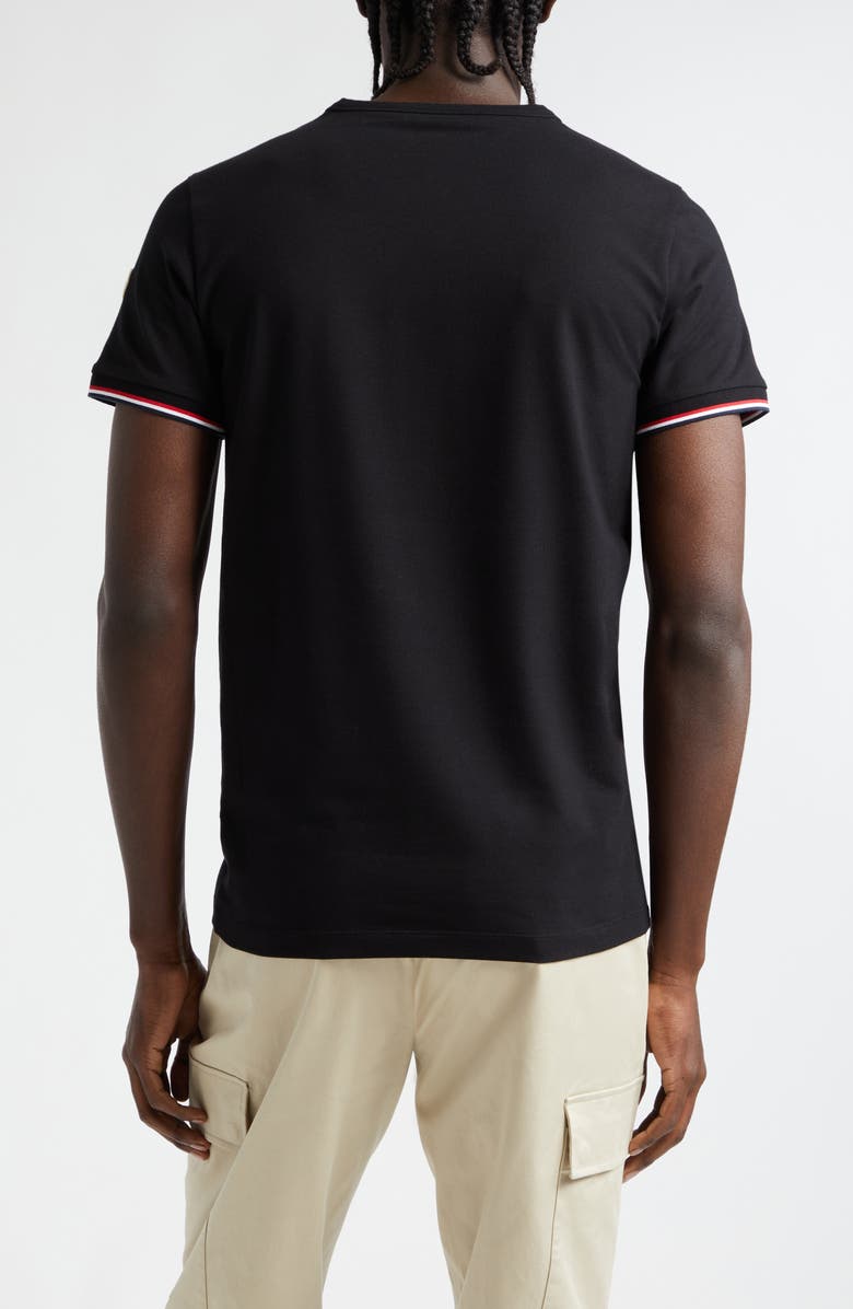 Moncler Tipped Cotton Stretch Jersey T-Shirt, Alternate, color, 