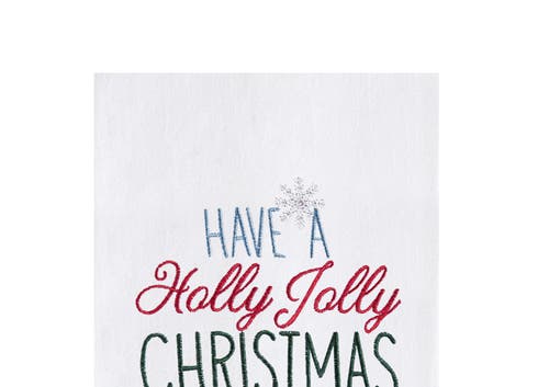 C & F Home C&f Home Christmas "have A Holly Jolly Christmas" Sentiment Penguin Cotton Flour Sack Kitchen Dish T In White