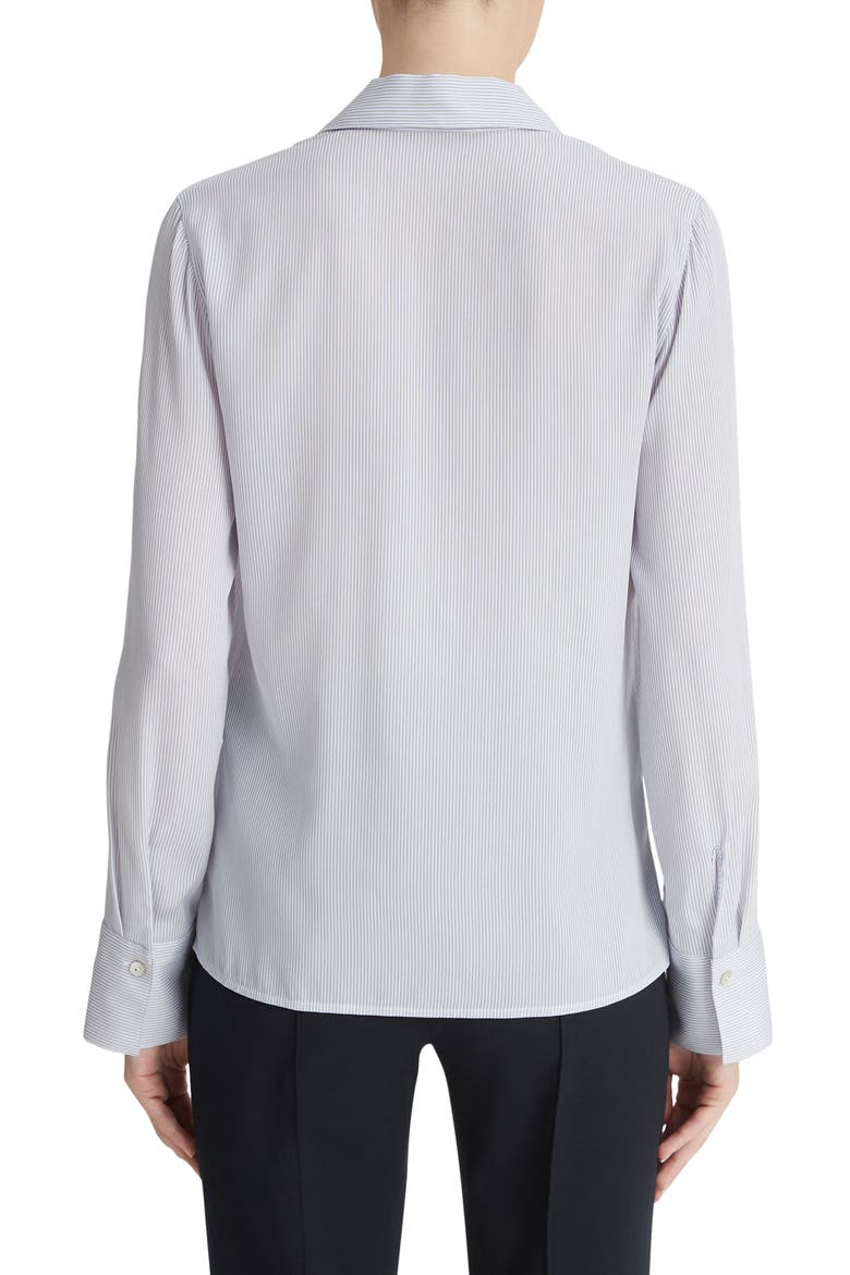 Micro Stripe Stretch Silk Popover Shirt, Alternate, color, SKY GRAPHITE