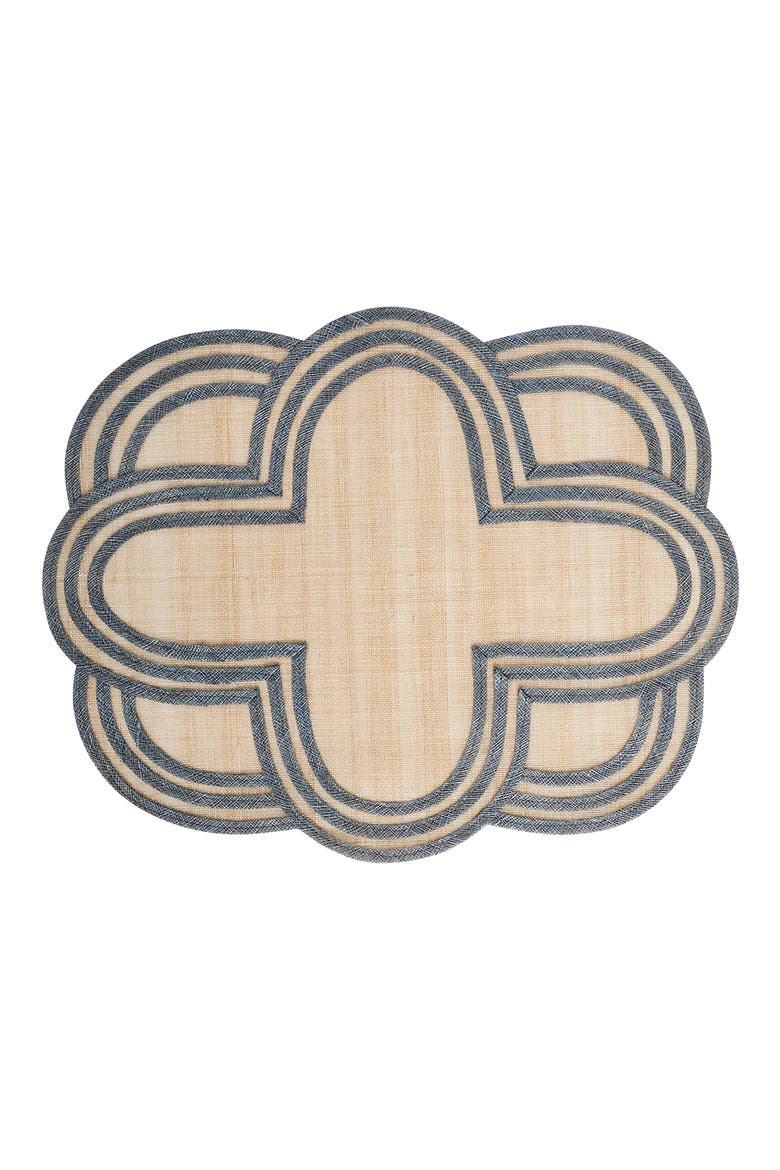 Set of 4 Scallop Stripe Placemats, Alternate, color, CHAMBRAY