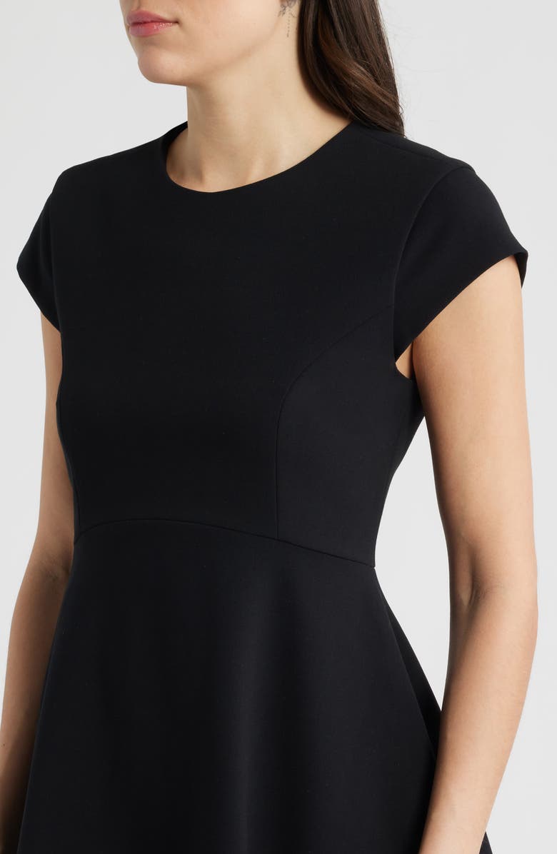 French Connection Cap Sleeve Fit & Flare Minidress, Alternate, color, Black