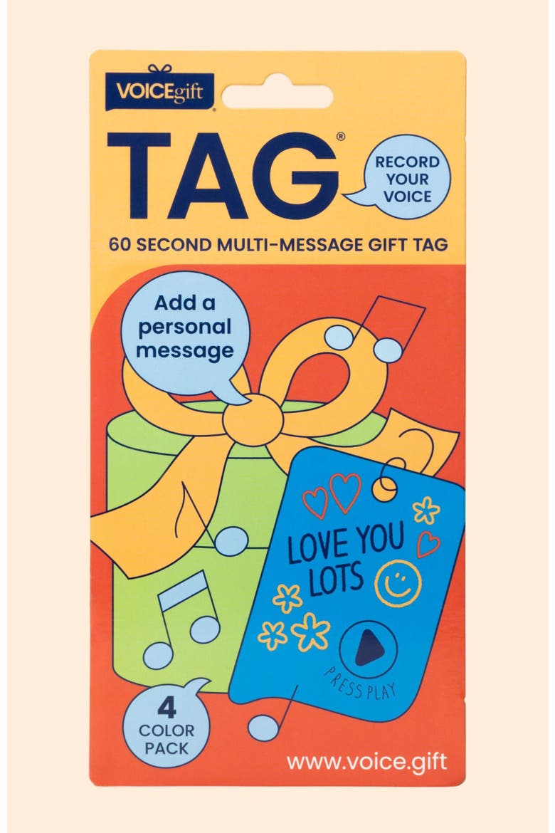 Voice Recordable Gift Tag 4-Pack, Alternate, color, Multicolor