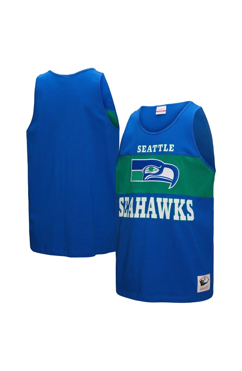 Mitchell & Ness Men's Mitchell & Ness Royal Seattle Seahawks Retro Colorblock Tank Top, Main, color, Royal