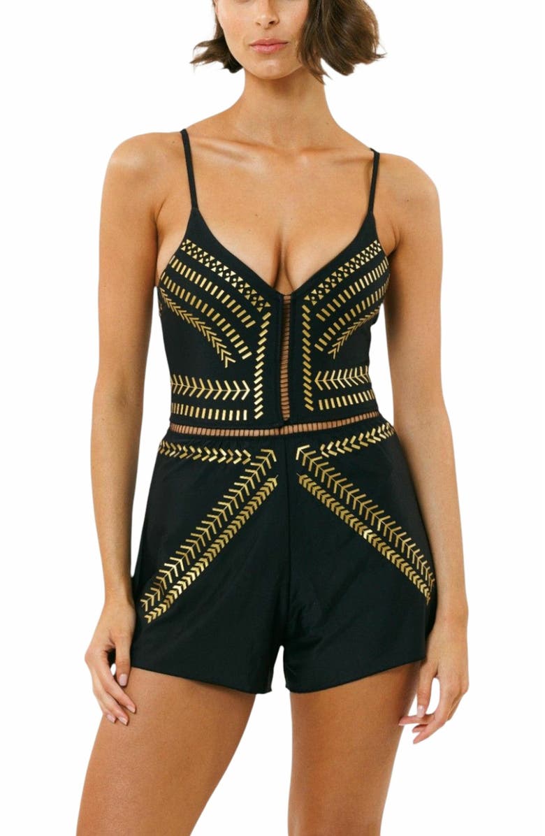 Biliblond Onepiece Overall, Main, color, Black Gold
