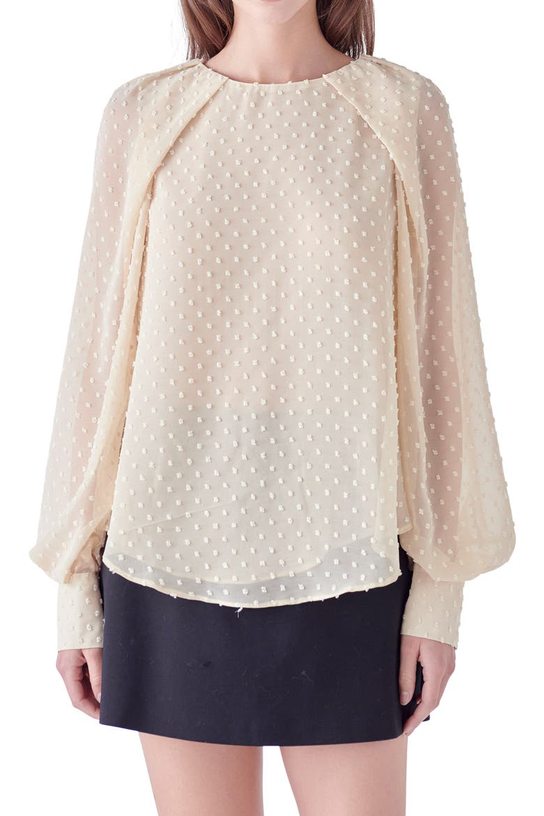 Swiss Dot Top, Alternate, color, CREAM