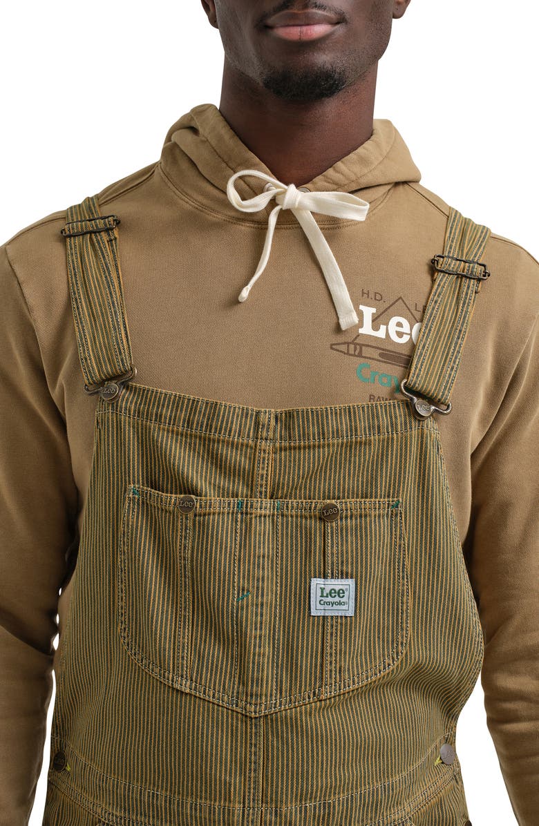 Lee Railroad Stripe Workwear Bib Overalls, Alternate, color, Overdye Raw Umber Railroad