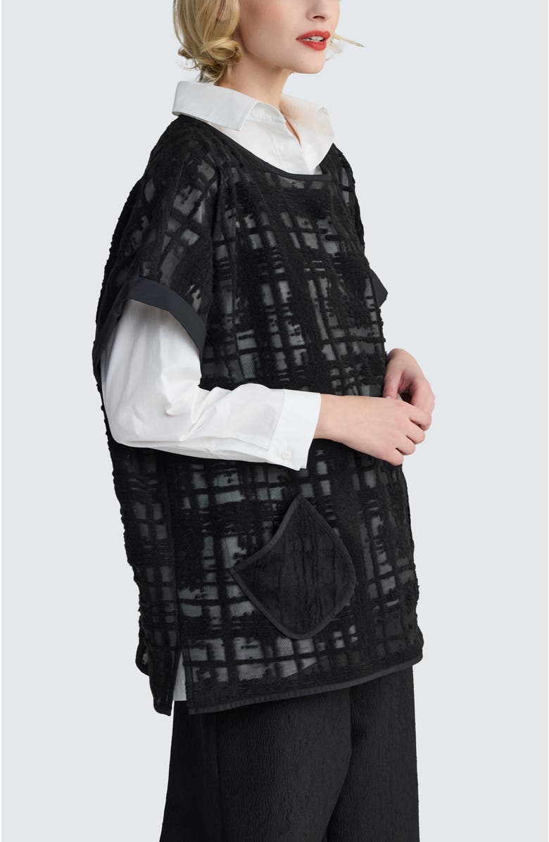 LUUKAA Solara Structured Mesh Tunic, Alternate, color, Black