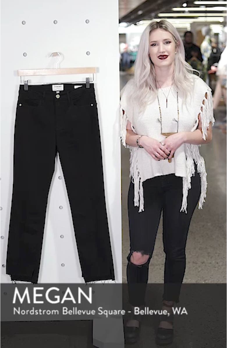 Le High Straight High Waist Staggered Hem Jeans, sales video thumbnail