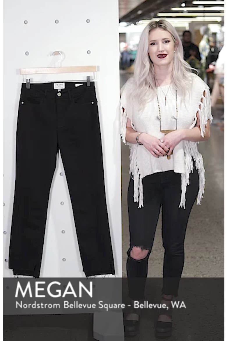 Le High Straight High Waist Staggered Hem Jeans (Nordstrom Exclusive) video