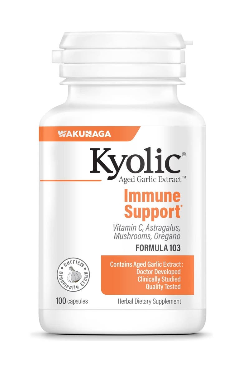Kyolic Aged Garlic Extract Formula 103, Immune Support, 100 Capsules, Main, color, NO COLOR