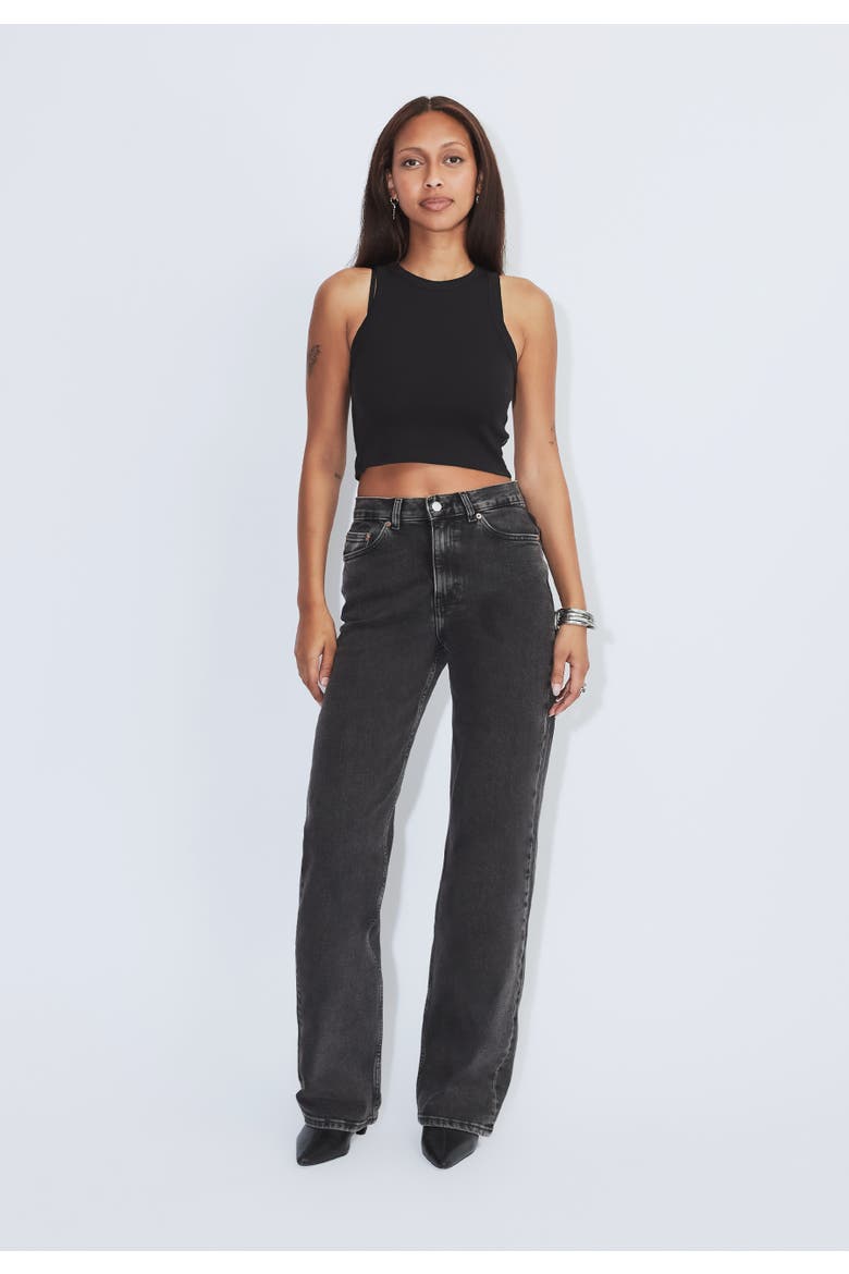 Echo High Straight Jeans, Alternate, color, Tar Retro Black